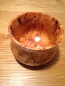 Yew bowl about 12cm across